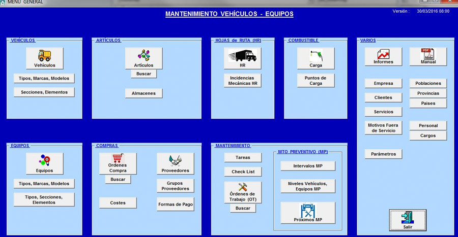 Instalación de programa para el control de los mantenimientos de los vehículos de nuestros clientes